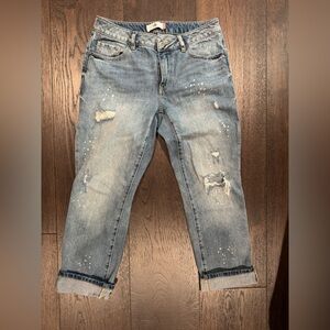 CAbi Distressed Light Blue Boyfriend Jeans